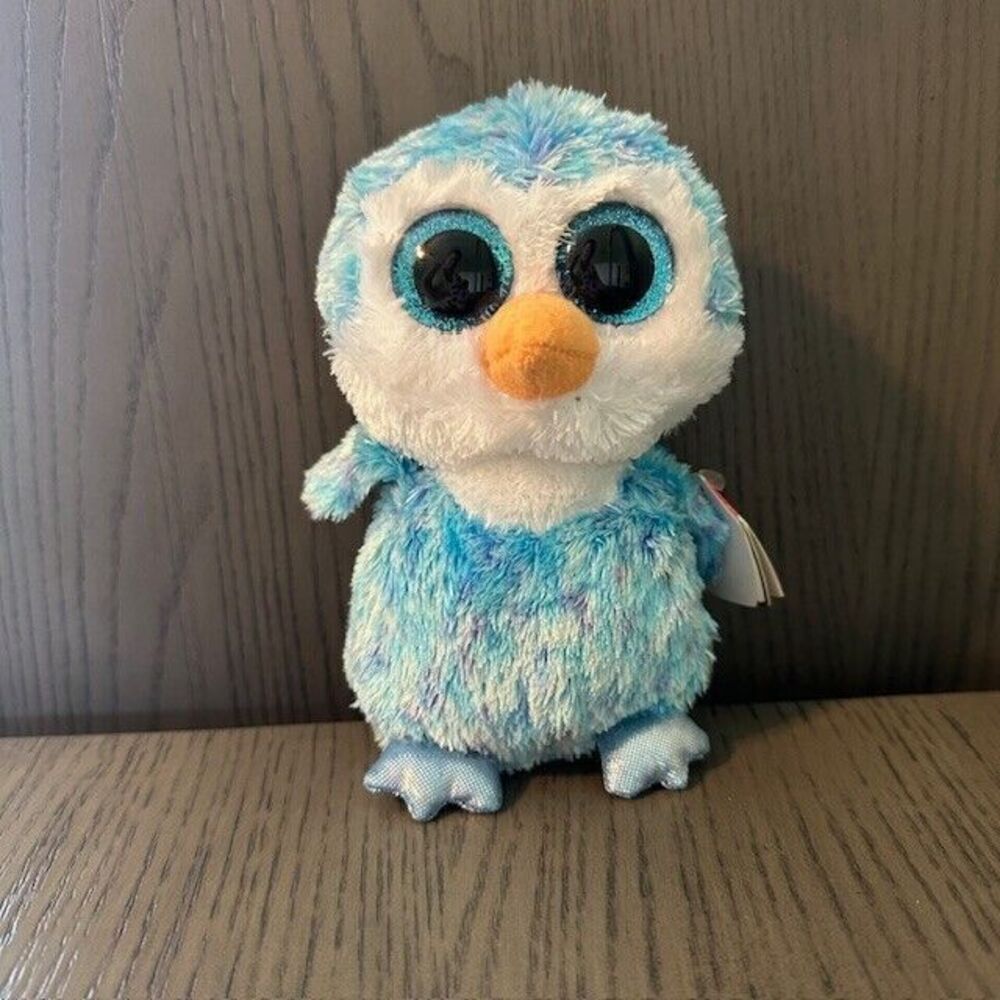 Ty Beanie Boos Ice Cube Blue Penguin 6" Plush Bean Bag‎ Stuffed Animal Toy